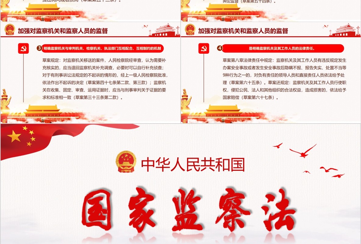 学习解读国家监察法PPT微党课模板