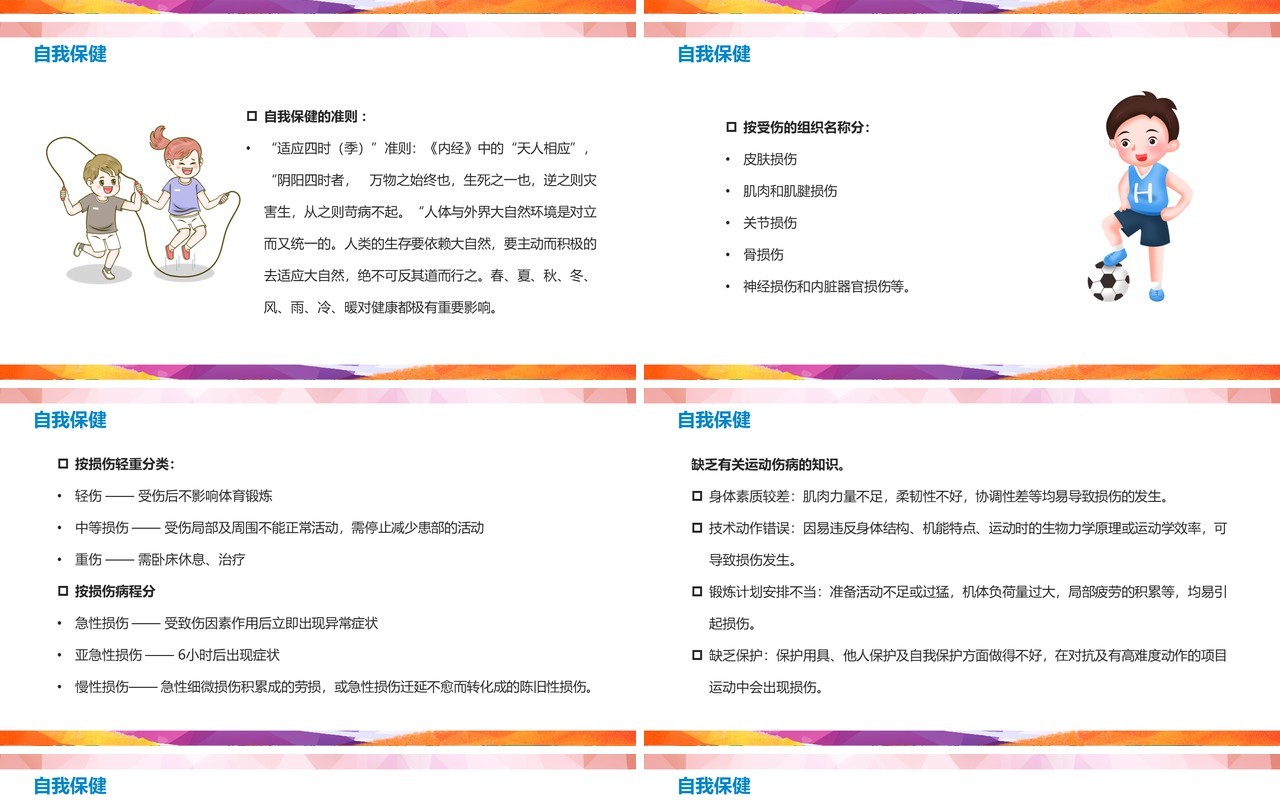 体育室内课体育与健康课程PPT模板