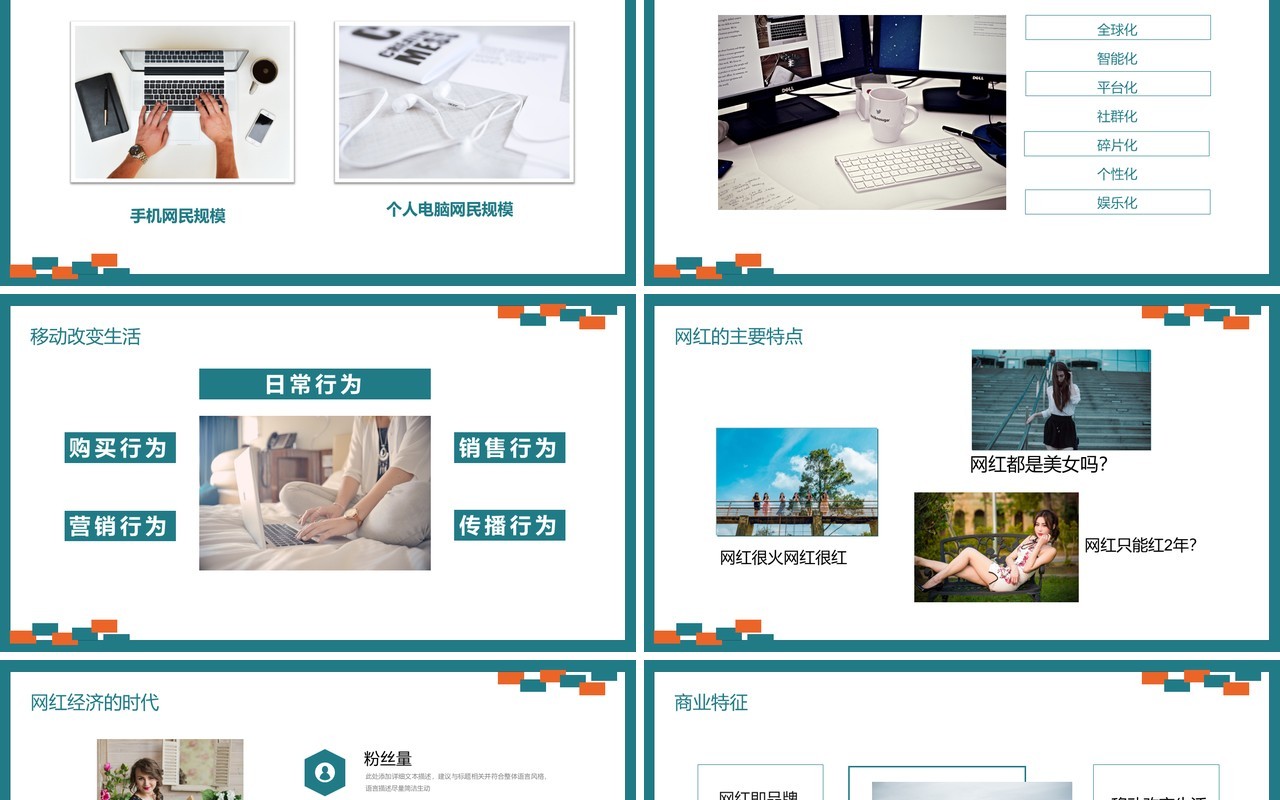 电子商务网红经济培训PPT模板