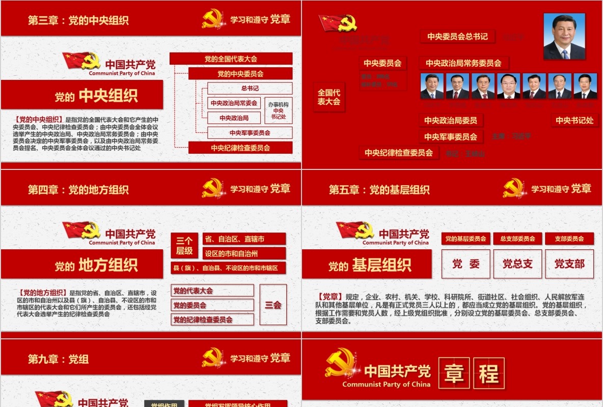 学习新微党章党课PPT模板22