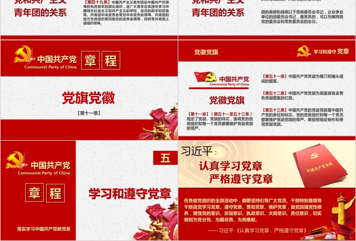 学习新微党章党课PPT模板22