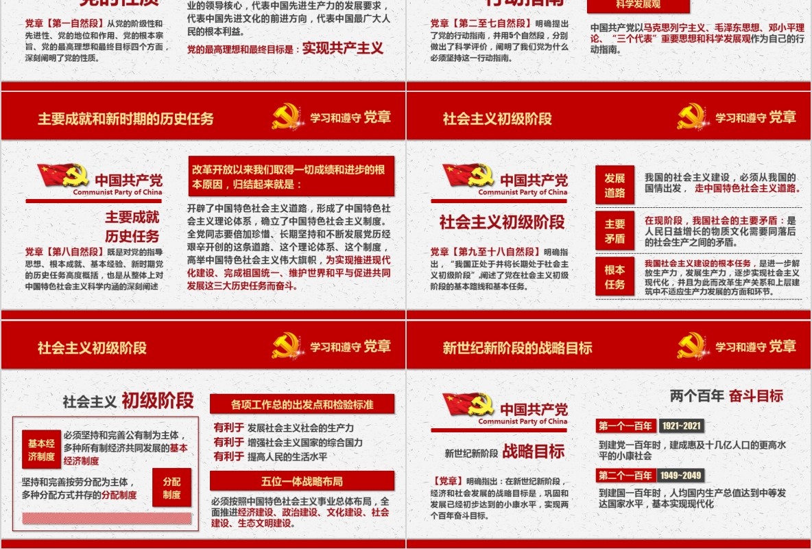 学习新微党章党课PPT模板22