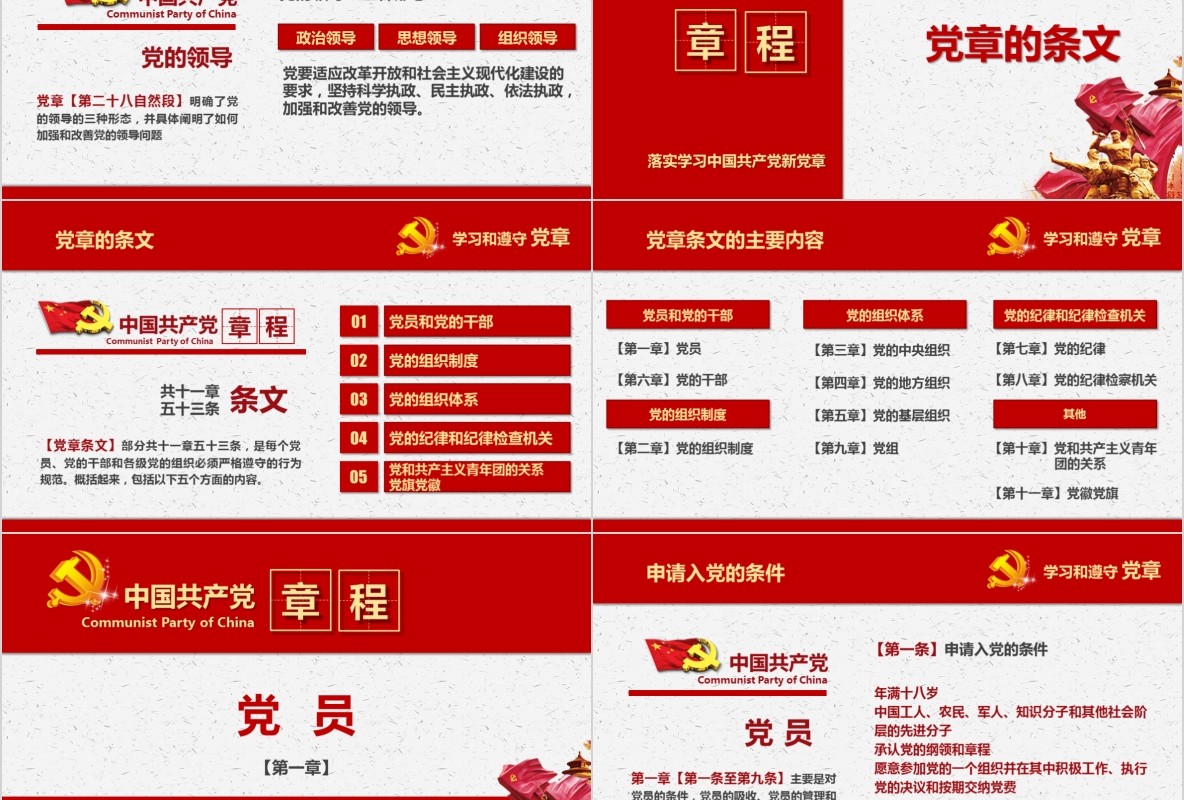 学习新微党章党课PPT模板22