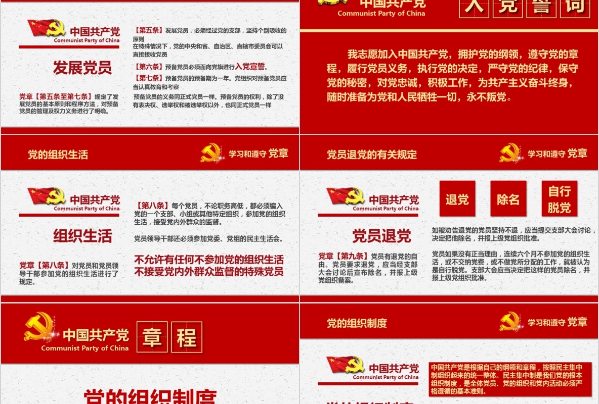 学习新微党章党课PPT模板22