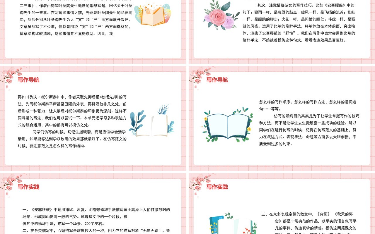 部编版八年级语文下册学习仿写课件PPT模板