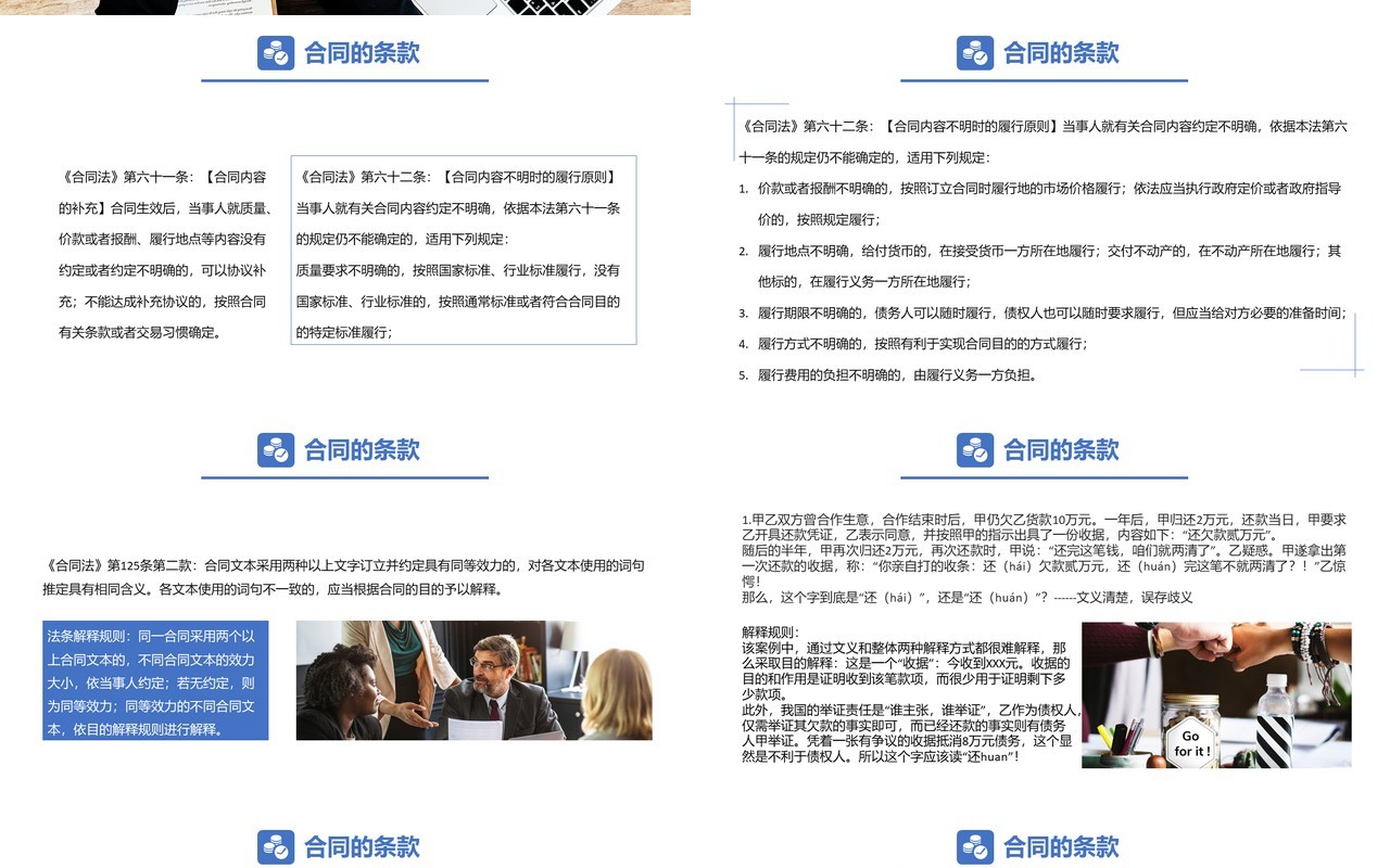 简约商务风合同法律风险防范通用PPT模板