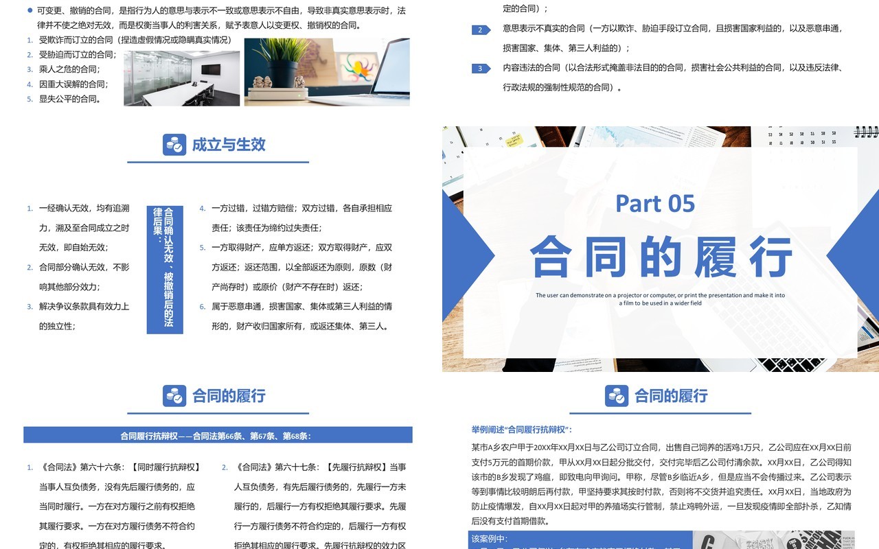 简约商务风合同法律风险防范通用PPT模板