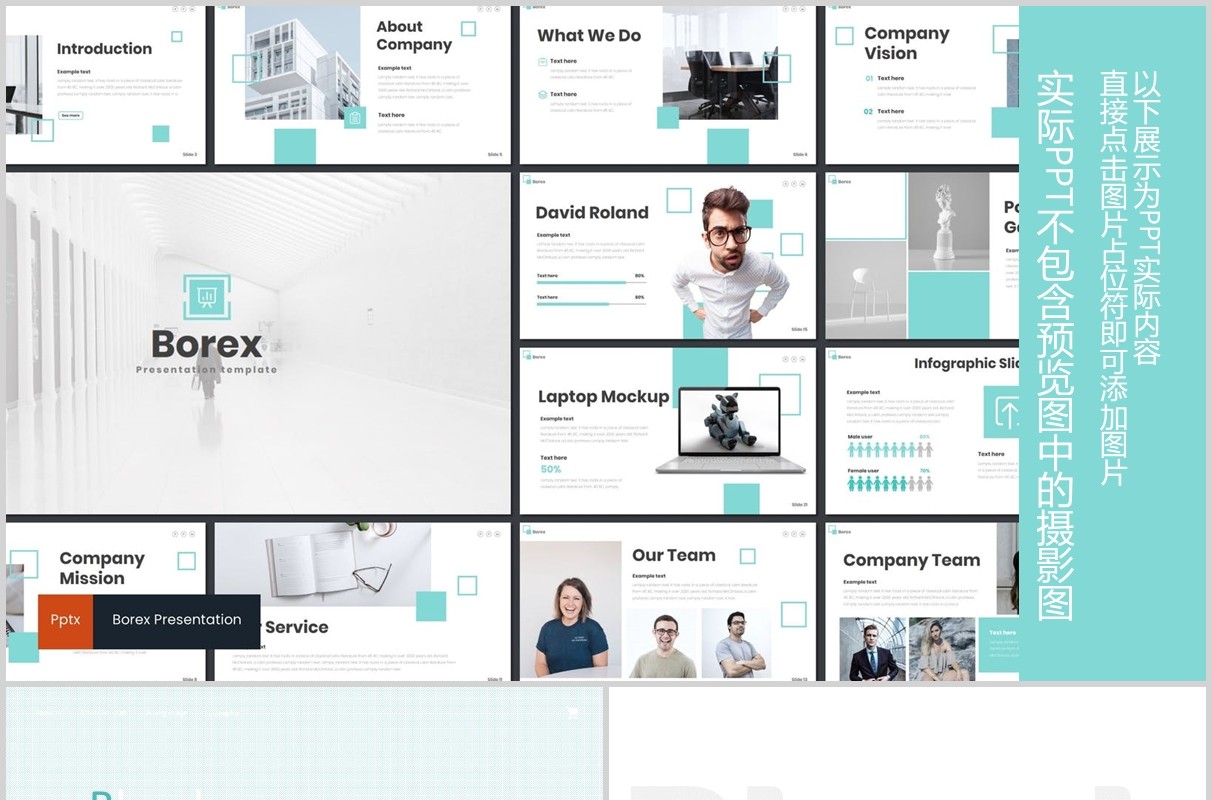 简洁公司简介产品宣传PPT模板版式设计Borex - Powerpoint Template
