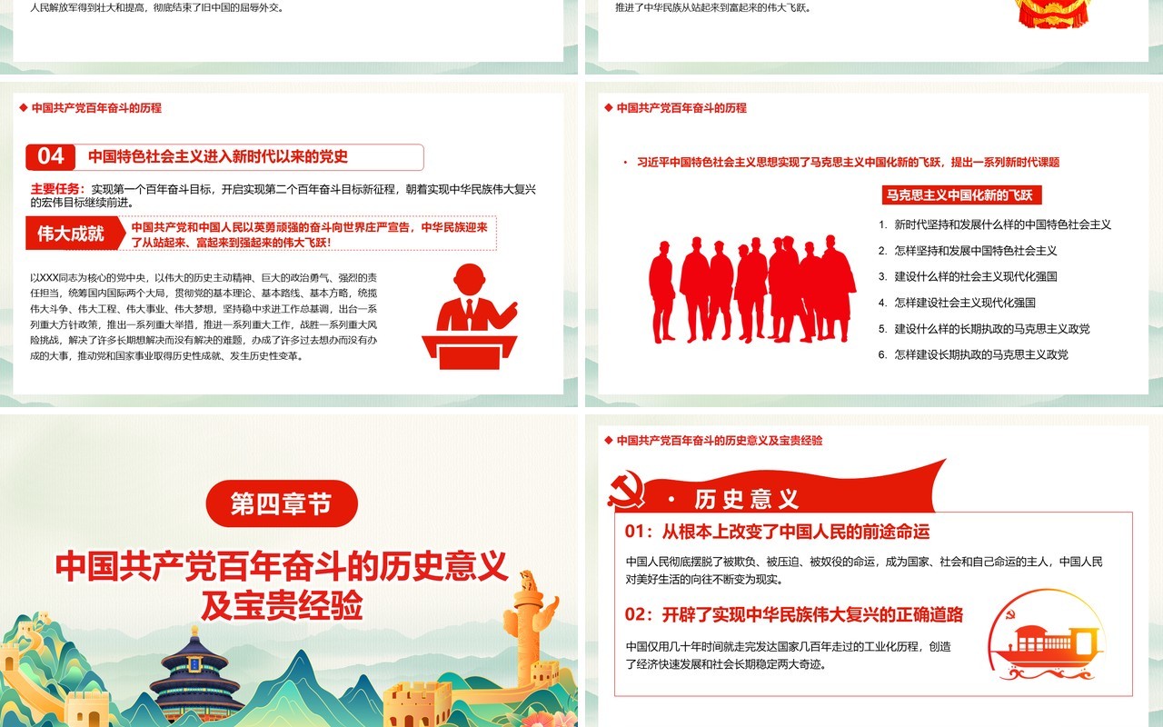 学习贯彻党的十九届六中全会会议精神PPT模板