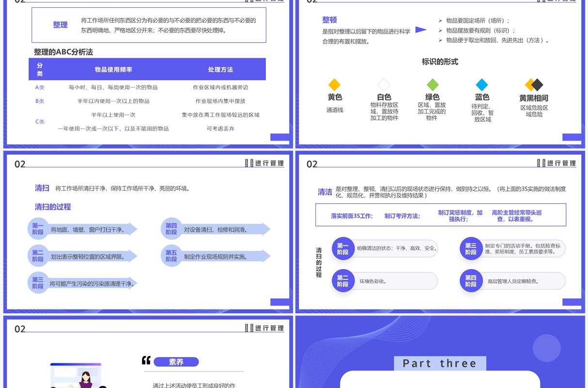 紫色扁平插画风企业管理培训PPT模板