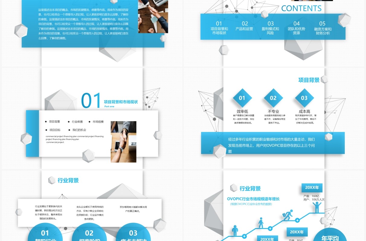 商业项目融资计划书动态PPT模板
