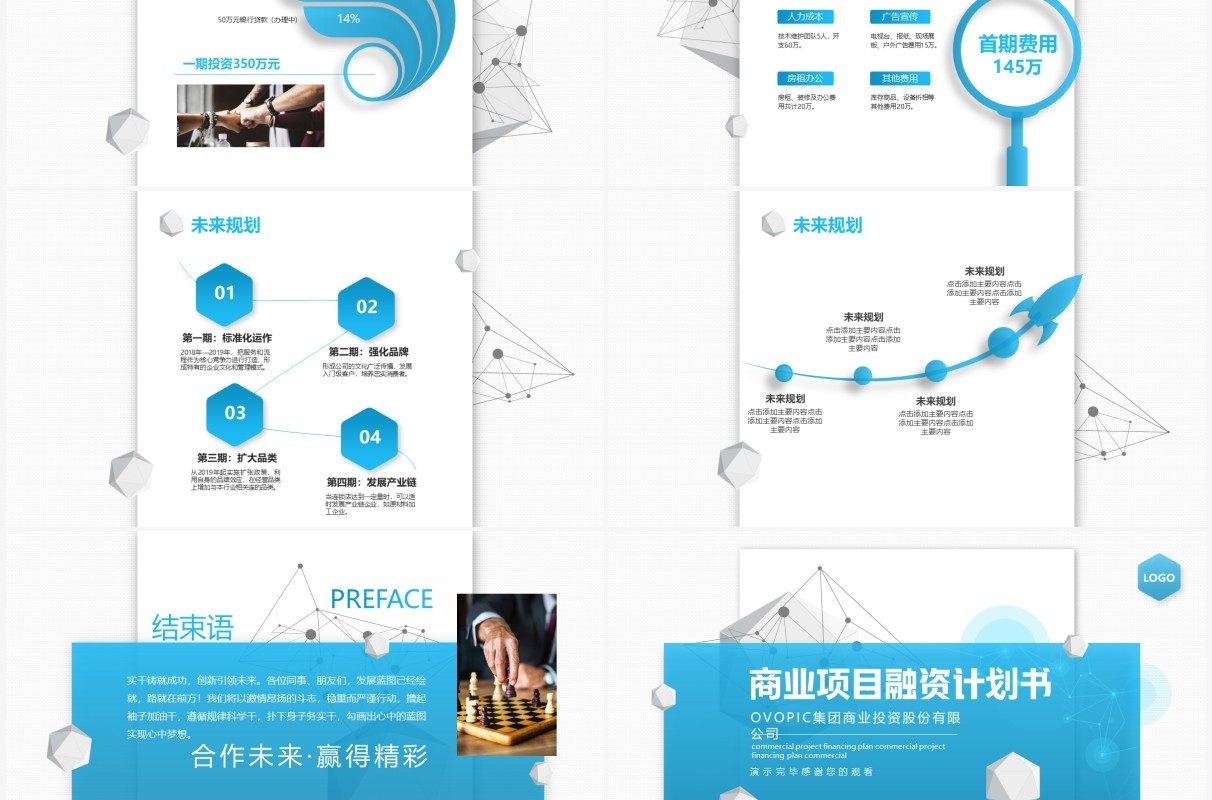 商业项目融资计划书动态PPT模板