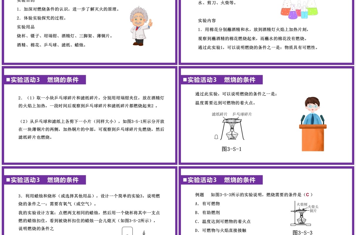 部编版九年级化学上册燃烧的条件课件PPT模板