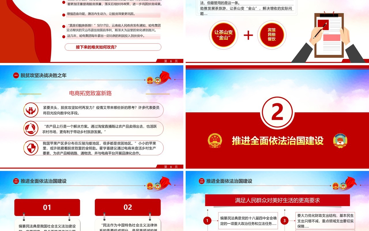 党建党政两会专题政府工作报告PPT模板