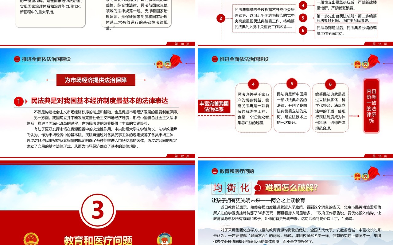 党建党政两会专题政府工作报告PPT模板
