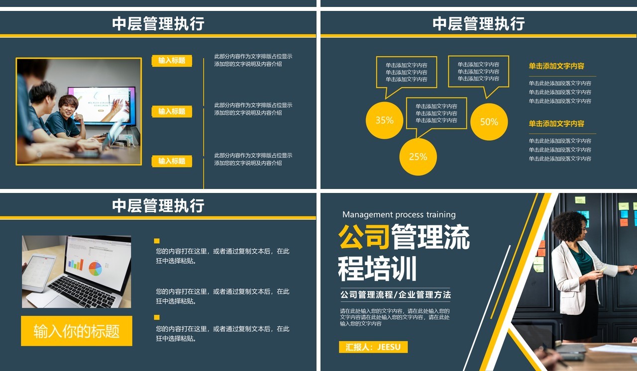 2021公司管理流程培训高层管理决策通用PPT模板