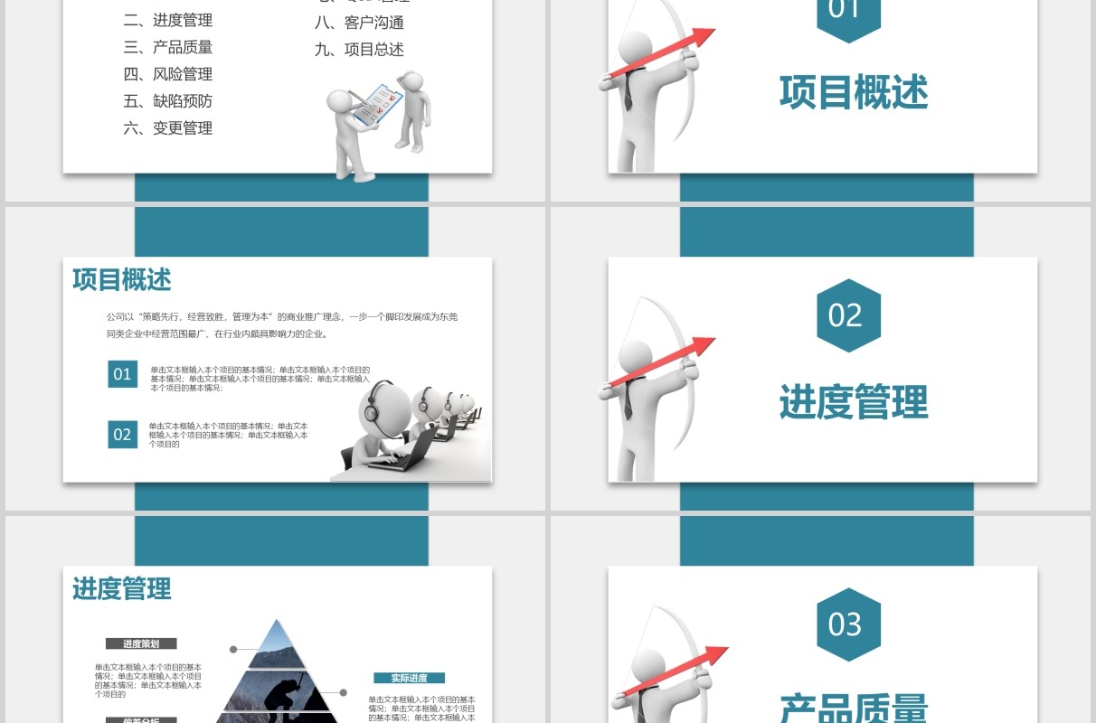 商务公司项目管理总结报告PPT模板