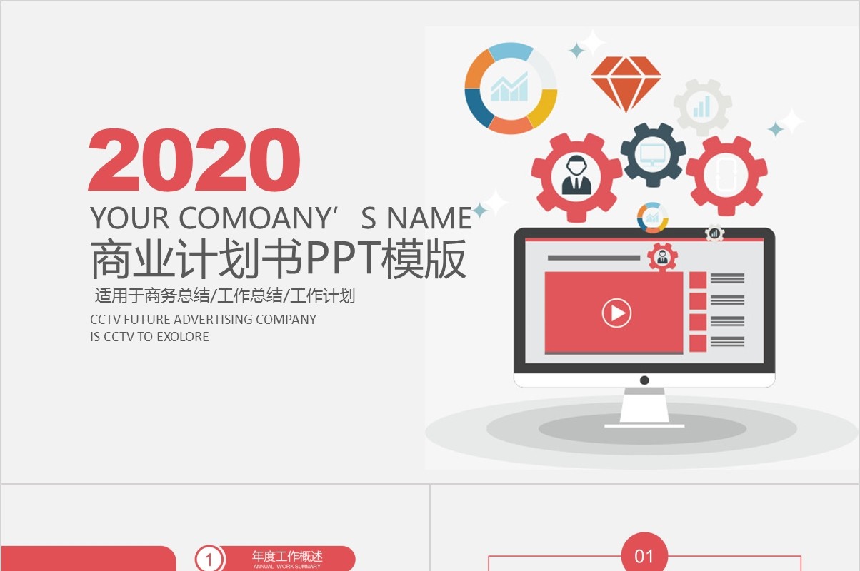 互联网信息商业计划书PPT模板