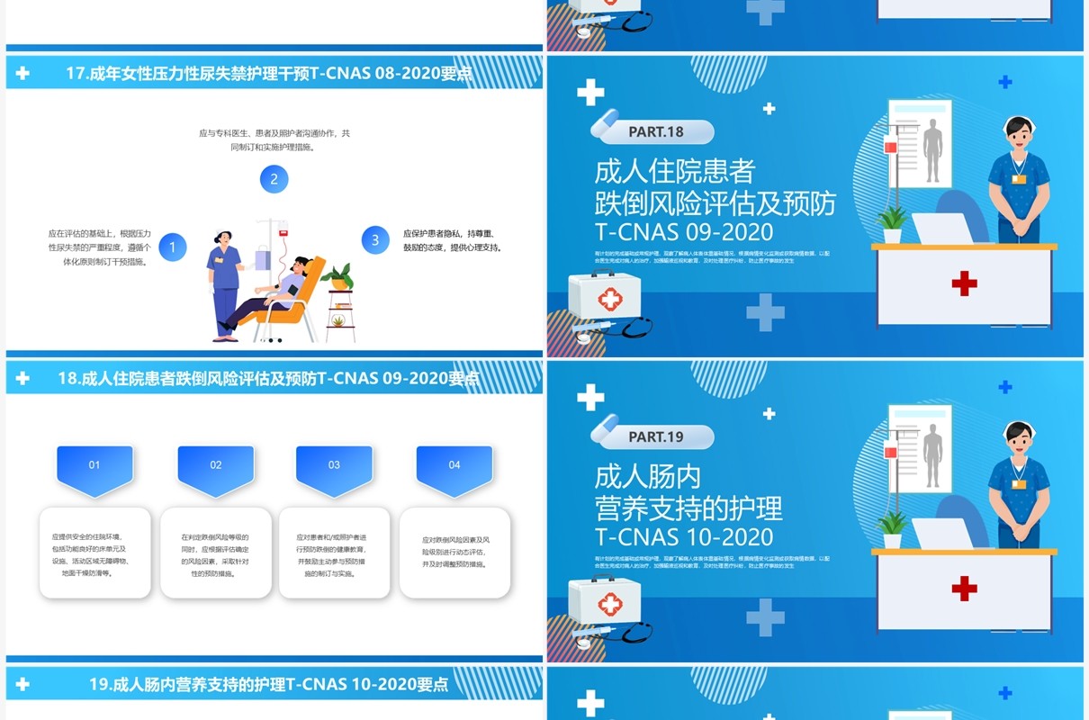 蓝色卡通风护理团体标准22项PPT模板