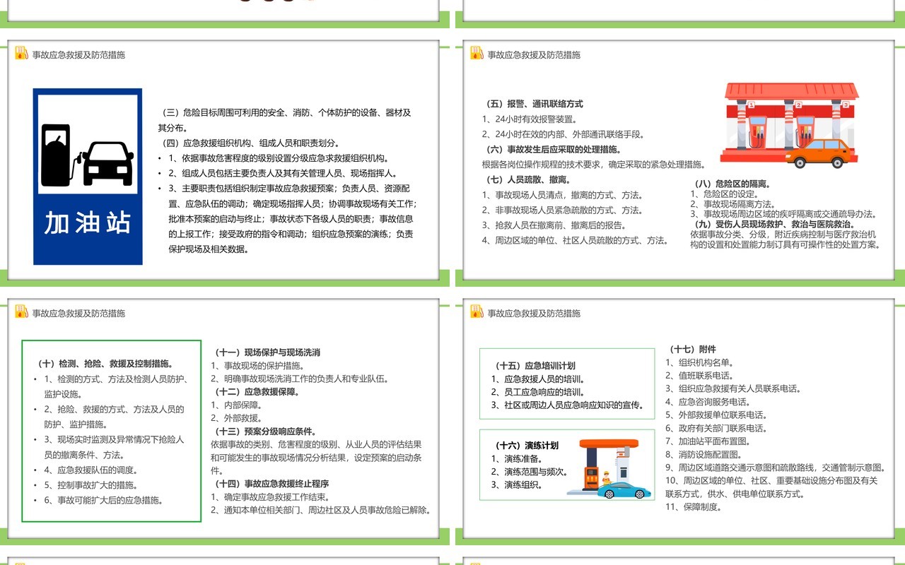 绿色卡通风加油站安全培训PPT模板