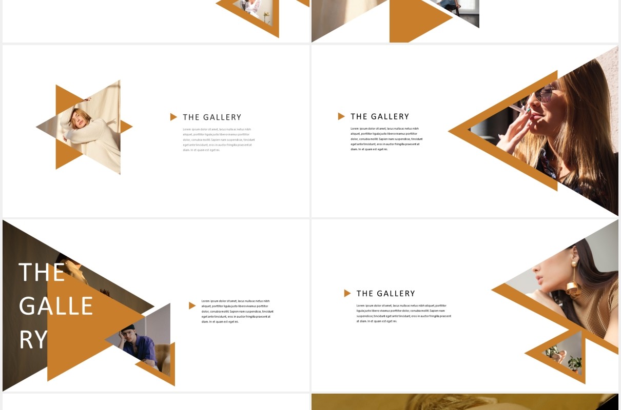 三角形图片作品展示PPT模板SEGI - Minimal Powerpoint
