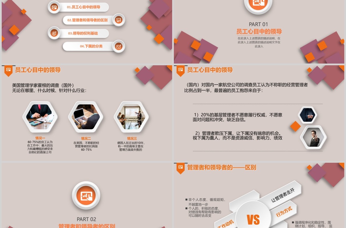 微立体领导与领导力培训课件简约大气商务PPT模板