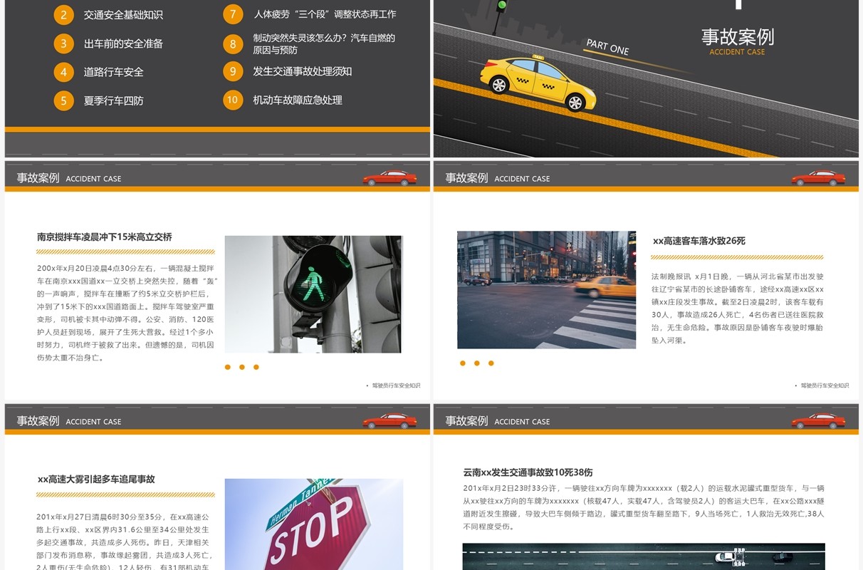 简约风驾驶员安全行驶教育培训课件PPT模板