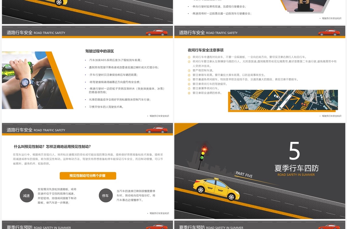 简约风驾驶员安全行驶教育培训课件PPT模板