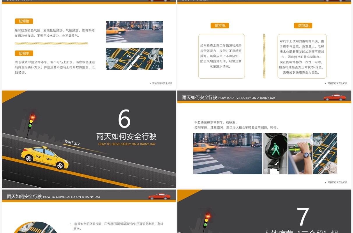 简约风驾驶员安全行驶教育培训课件PPT模板
