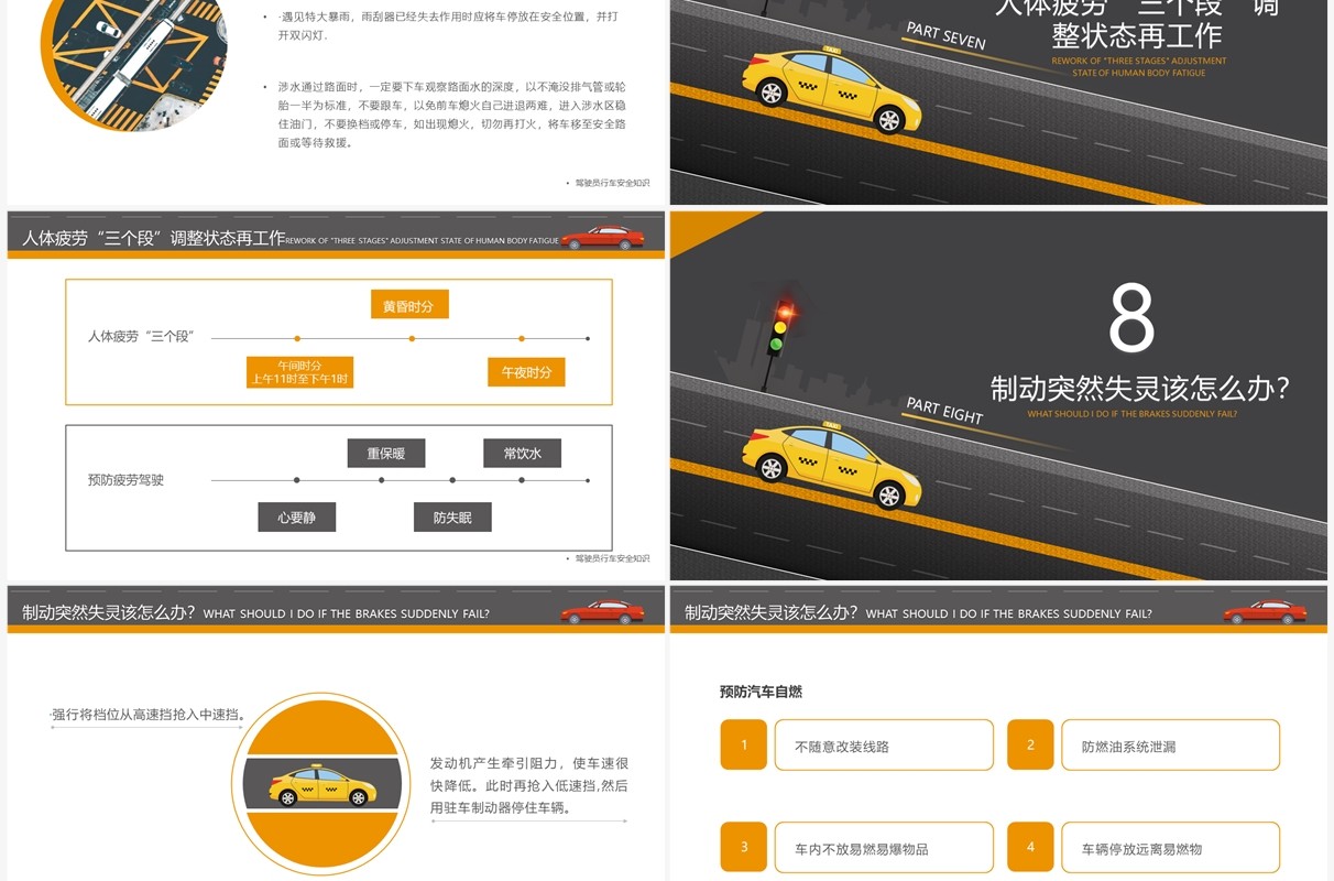 简约风驾驶员安全行驶教育培训课件PPT模板