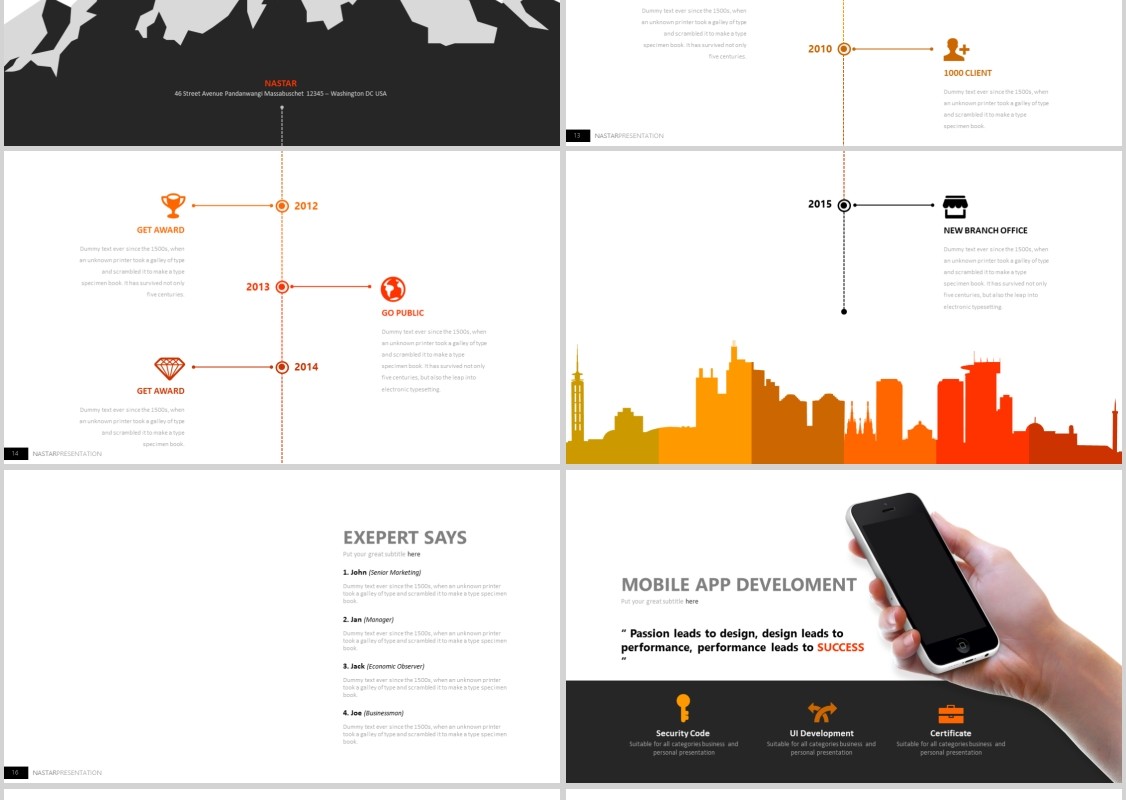 高端商务企业简介PPT信息图表模板Nastar Powerpoint