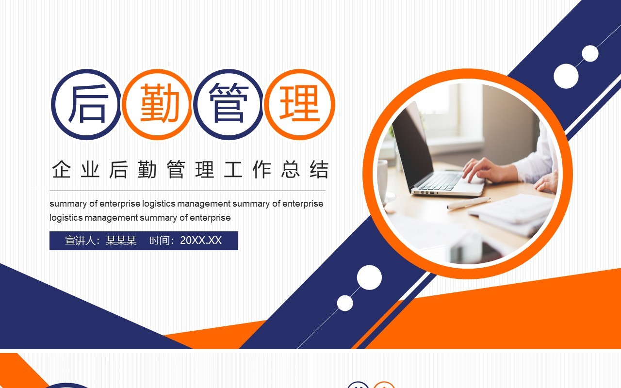 企业后勤部管理工作总结动态PPT模板