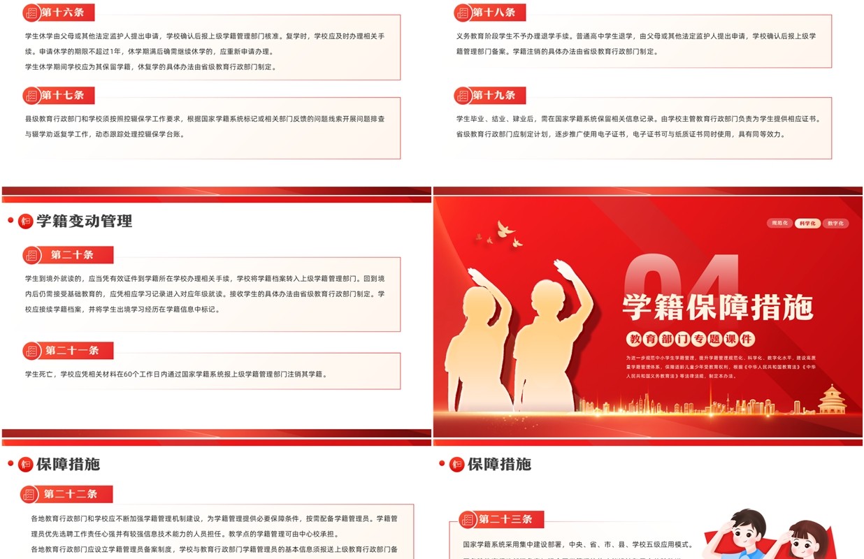 中小学生学籍管理办法专题教育课件PPT模板