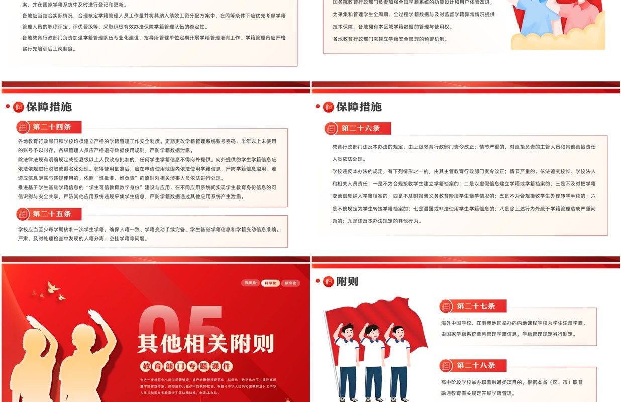 中小学生学籍管理办法专题教育课件PPT模板