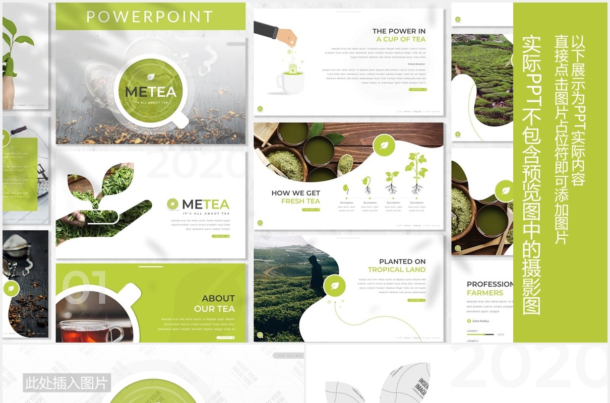 天然农作物绿色植物图片排版设计PPT模板Metea - Plant Powerpoint Template