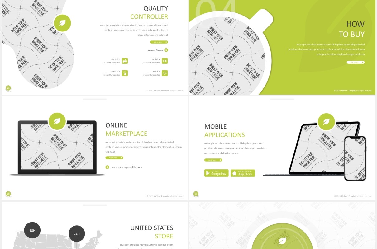 天然农作物绿色植物图片排版设计PPT模板Metea - Plant Powerpoint Template