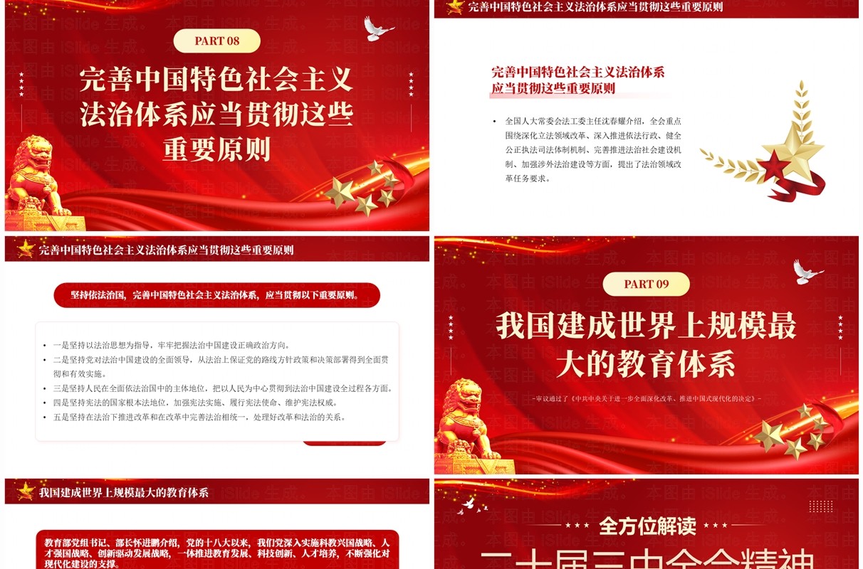 红色党政风二十届三中全会精神PPT模板