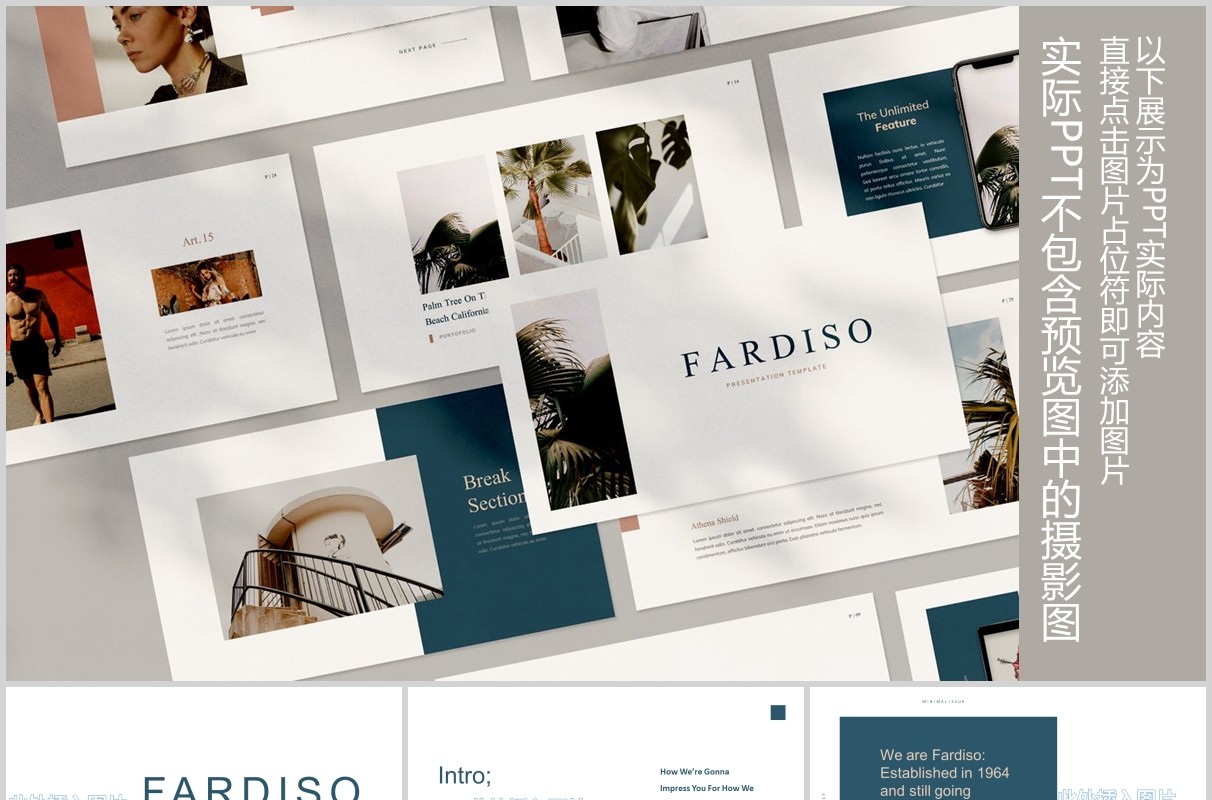 简约欧美PPT图片占位符版式设计模板Fardiso Powerpoint