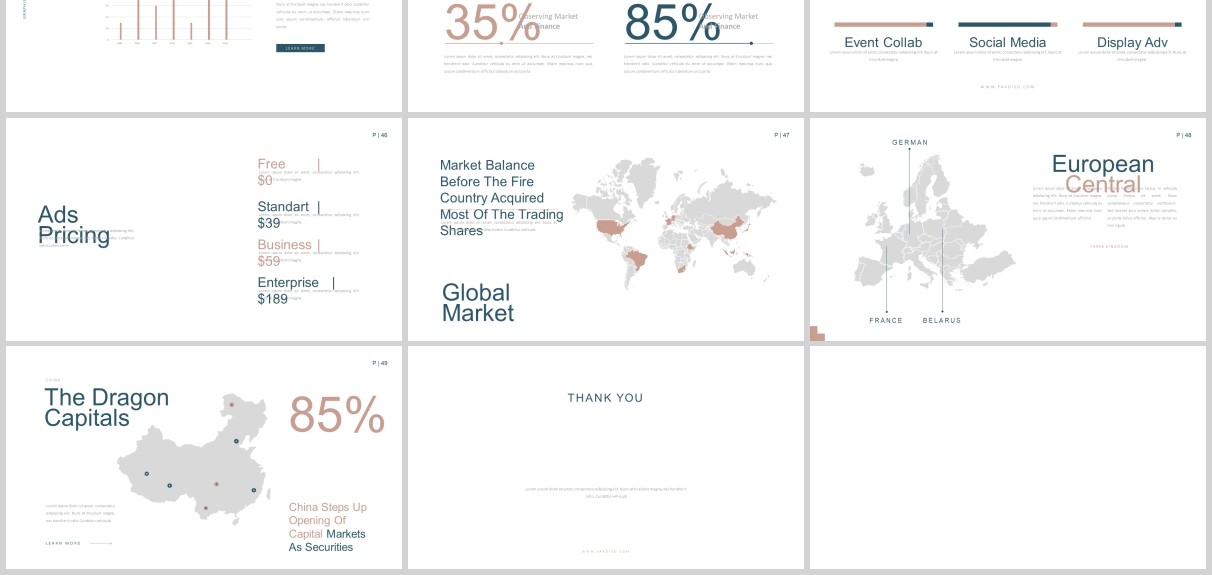 简约欧美PPT图片占位符版式设计模板Fardiso Powerpoint