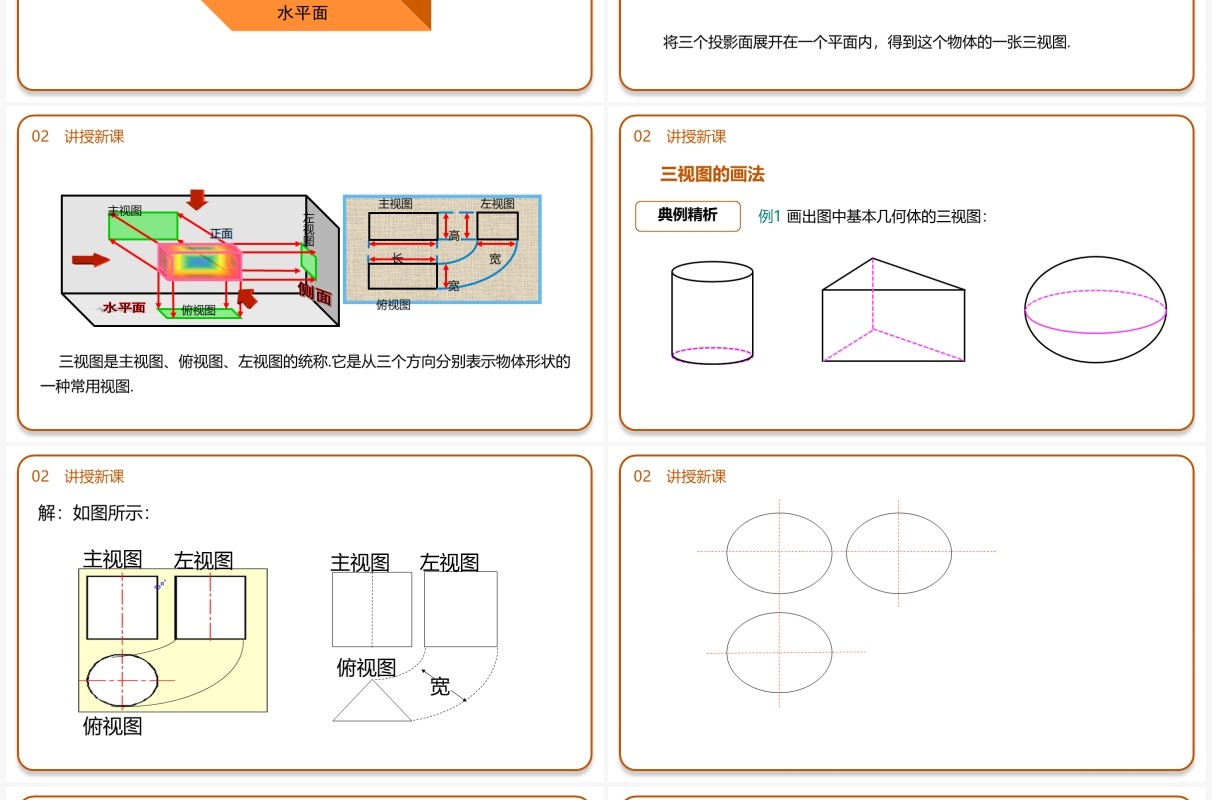 部编版九年级数学下册三视图课件PPT模板