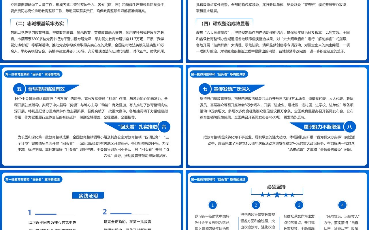 2021蓝色党政开展第二批政法队伍教育整顿PPT模板