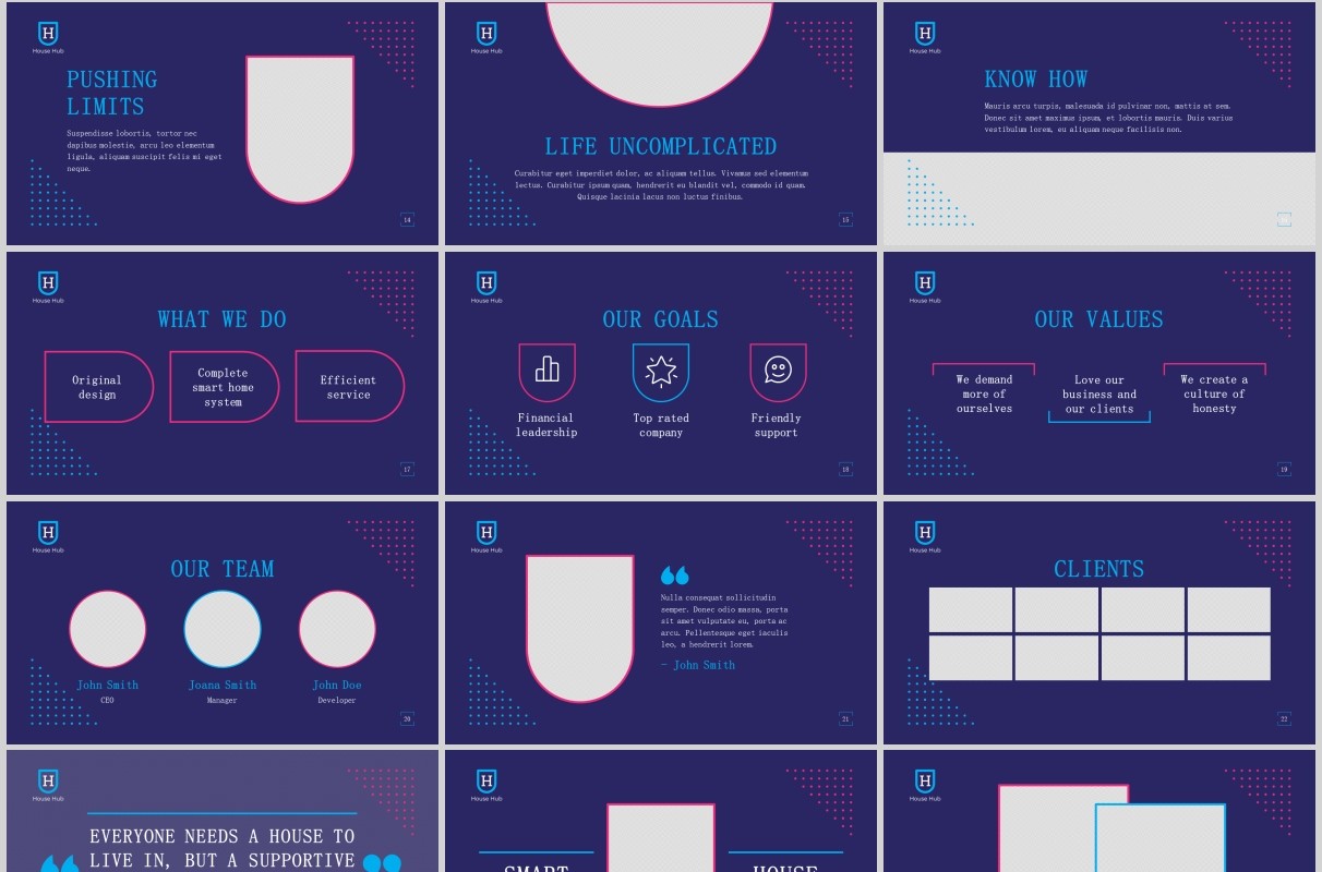智能家居PPT版式模板Smart House PowerPoint Presentation Template