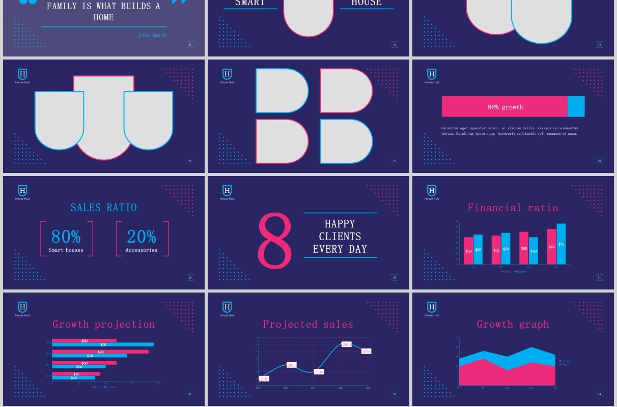 智能家居PPT版式模板Smart House PowerPoint Presentation Template