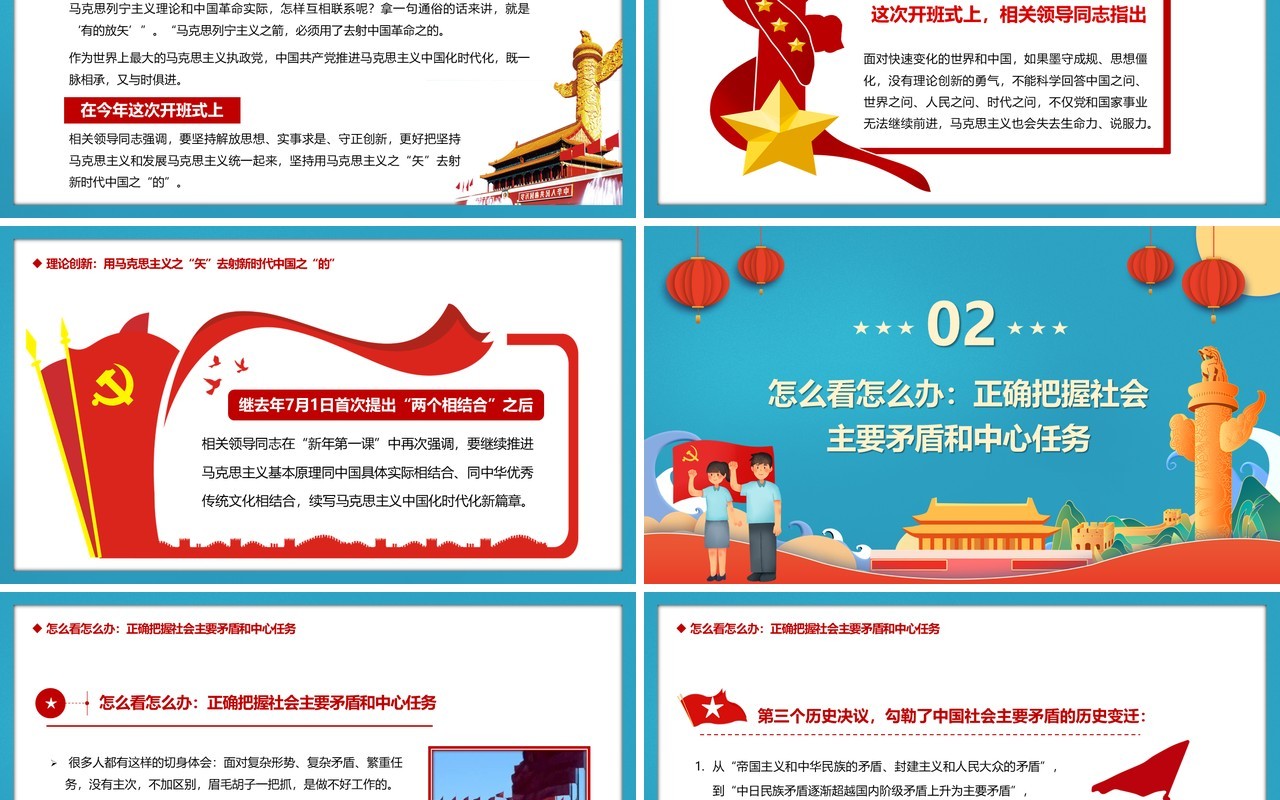 专题研讨班上深刻阐述的五个问题PPT模板