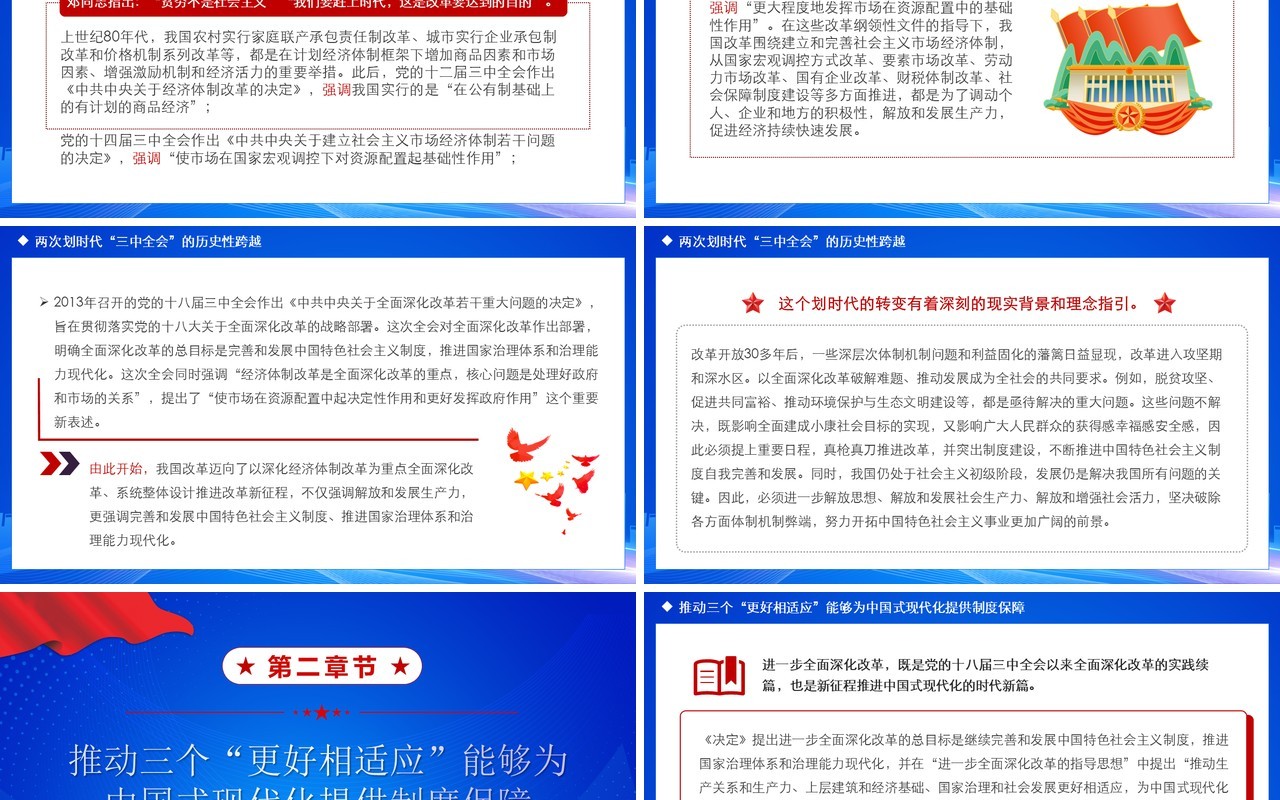 蓝色简约风为中国式现代化提供制度保障PPT模板