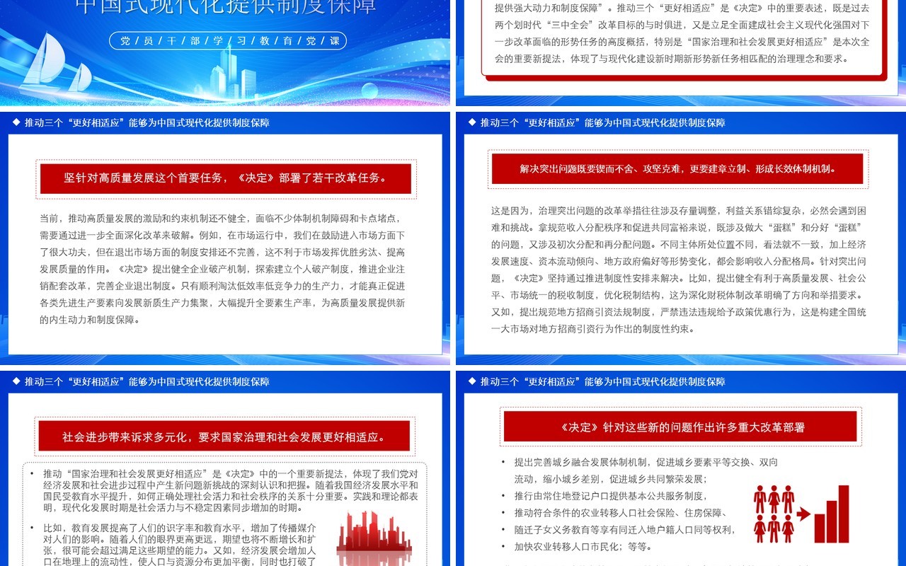 蓝色简约风为中国式现代化提供制度保障PPT模板