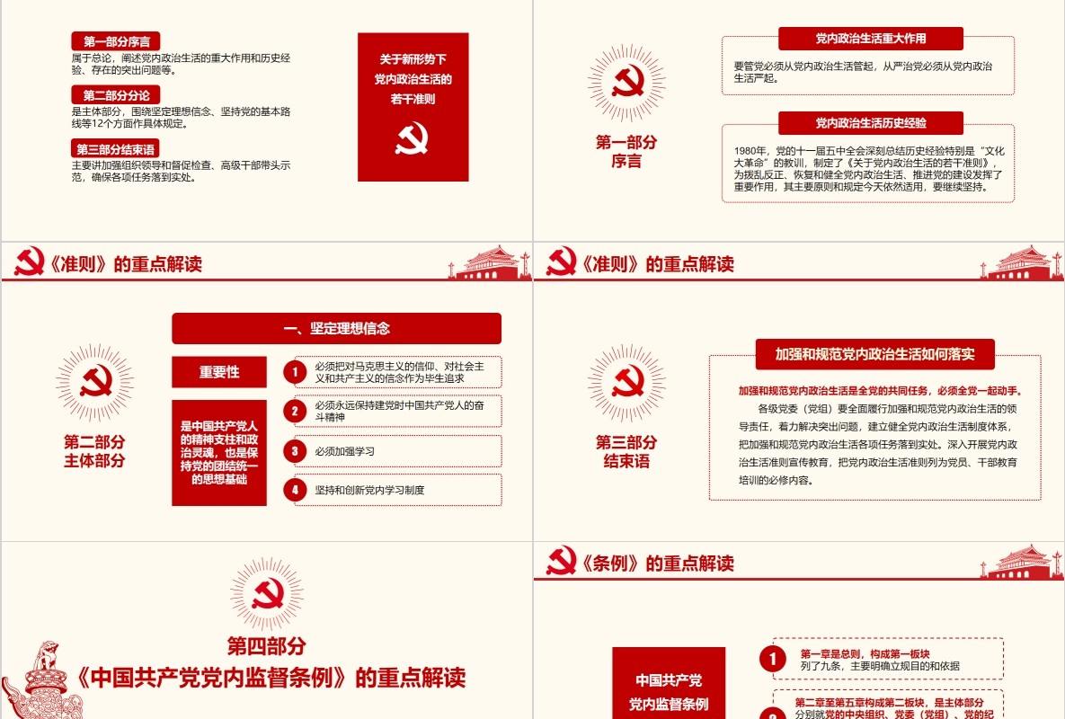 解读新形势下党内政治生活的若干准则监督条例PPT微党课