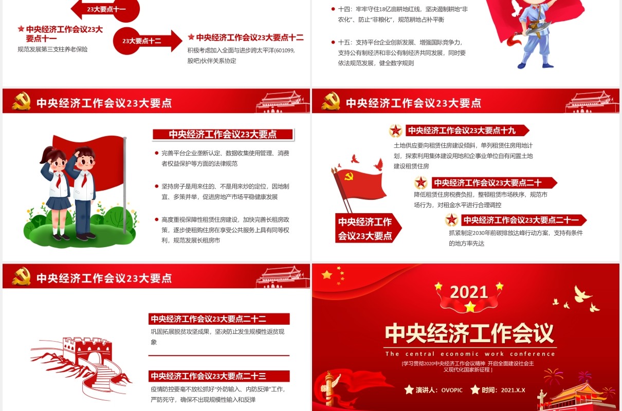 2021中央经济工作会议工作安排部署党政PPT模板