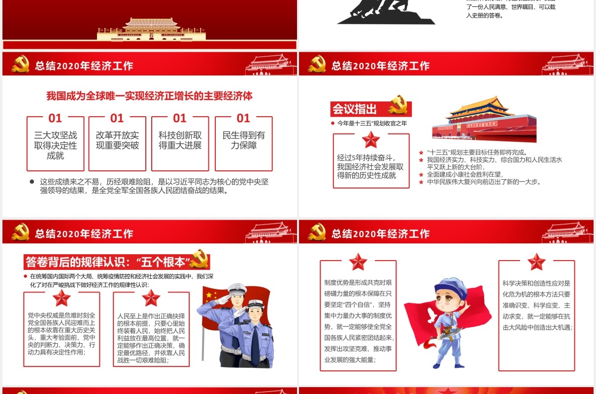 2021中央经济工作会议工作安排部署党政PPT模板