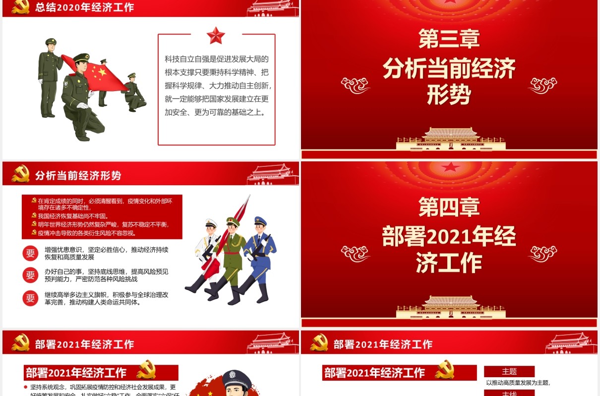 2021中央经济工作会议工作安排部署党政PPT模板